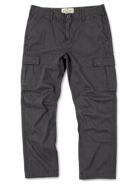 Mutual Weave Cargo Pants 36x30 Charcoal Relaxed Taper Utility